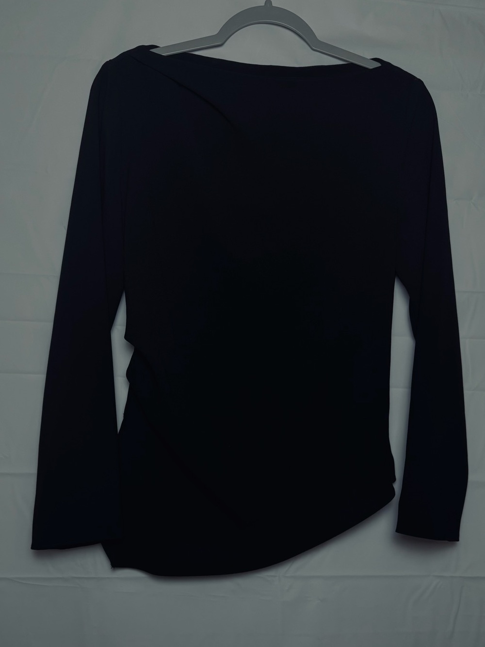 Zara Black Long-Sleeve Women's  Asymmetric Top, Medium. NWOT